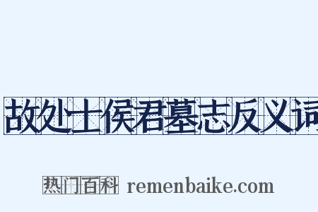 故处士侯君墓志反义词是什么意思的图片